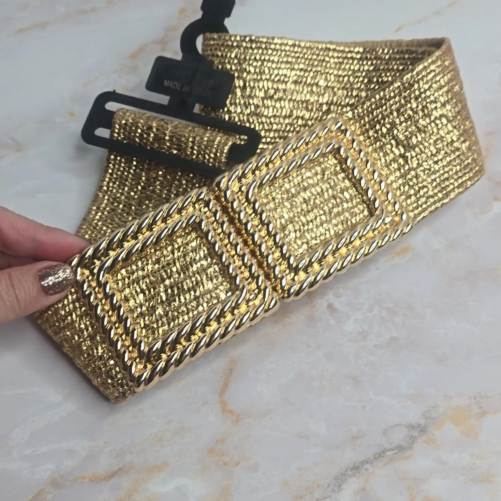 Gold elastic belt 2x new - Picture 2 of 6